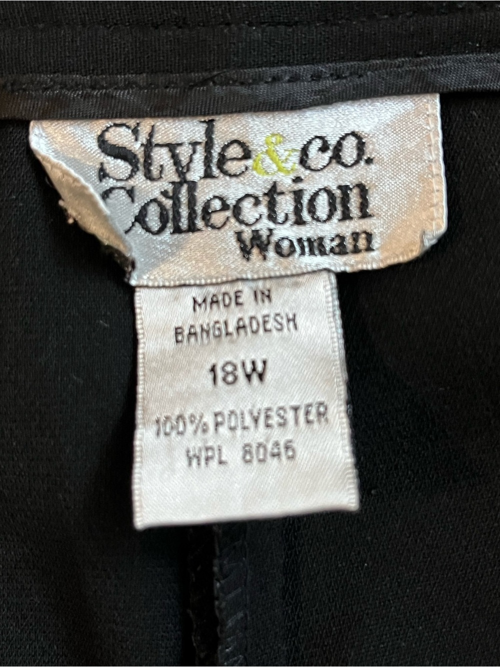 Style & Co Black Dress Pants 18W Elastic Waist Straight Leg Work Career - Picture 3 of 11